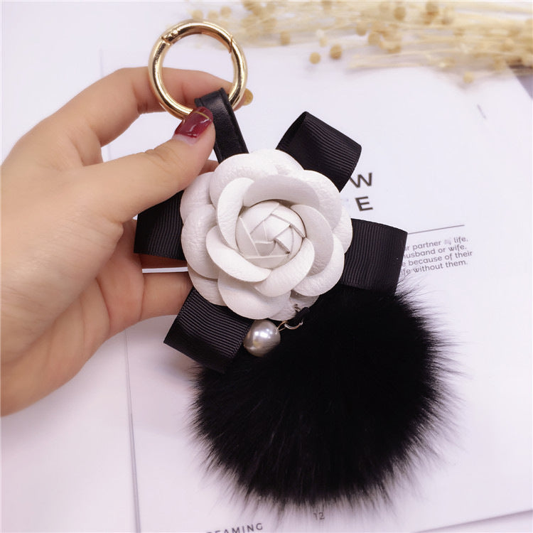 Creative Bow Camellia Keychain Bag Women