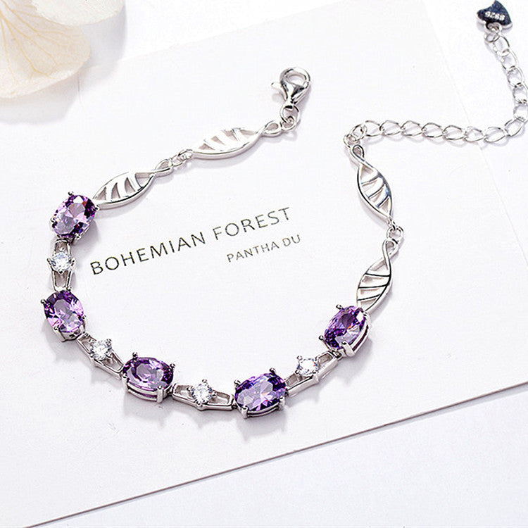 S925 sterling silver dreamy purple star bracelet