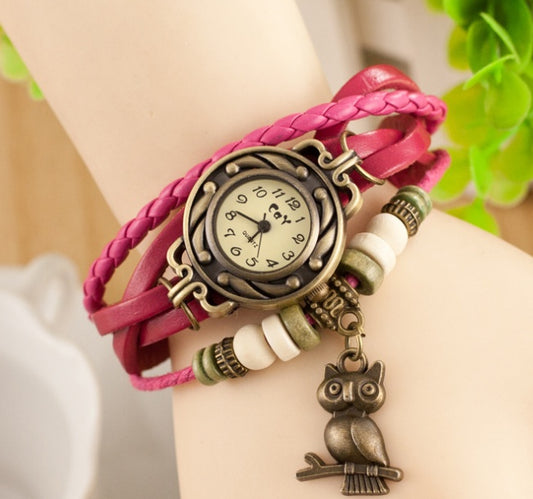 New bracelet bracelet owl female style back Rome fashion punk tide Korean female student Watch