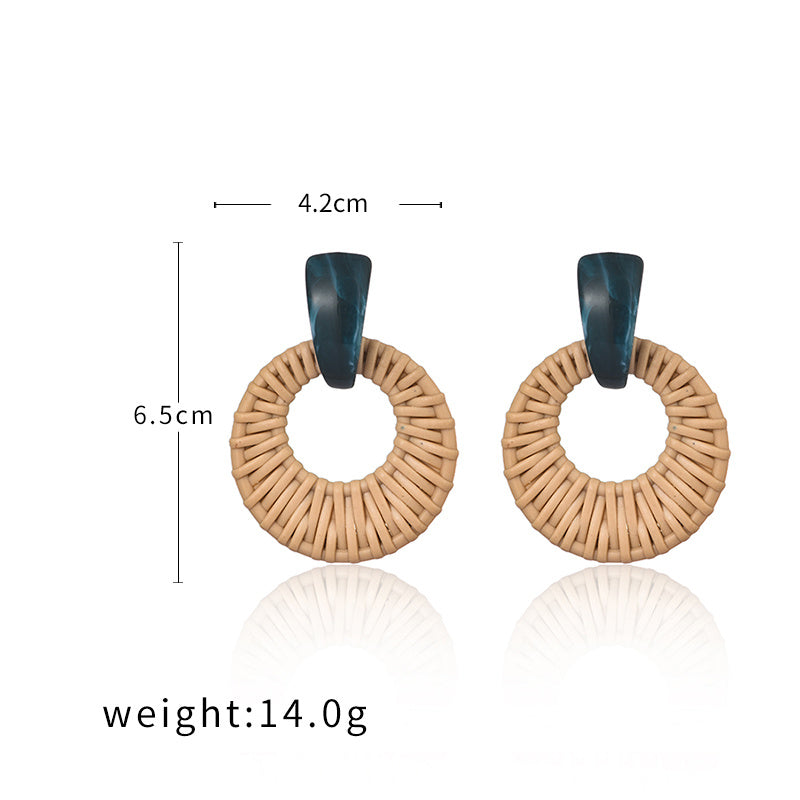Vibrant Azure Bamboo Hoops
