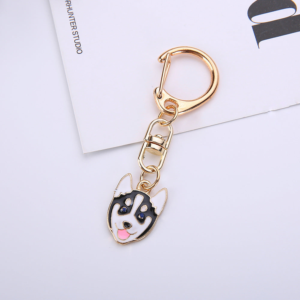 Cartoon Animal Beckoning Cat Cute Dog Keychain