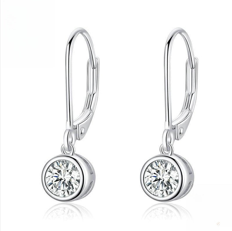 Women's Sterling Silver Zircon Earrings