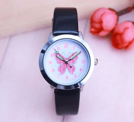 Cute Butterfly Dial Waterproof Quartz Watch for Kids