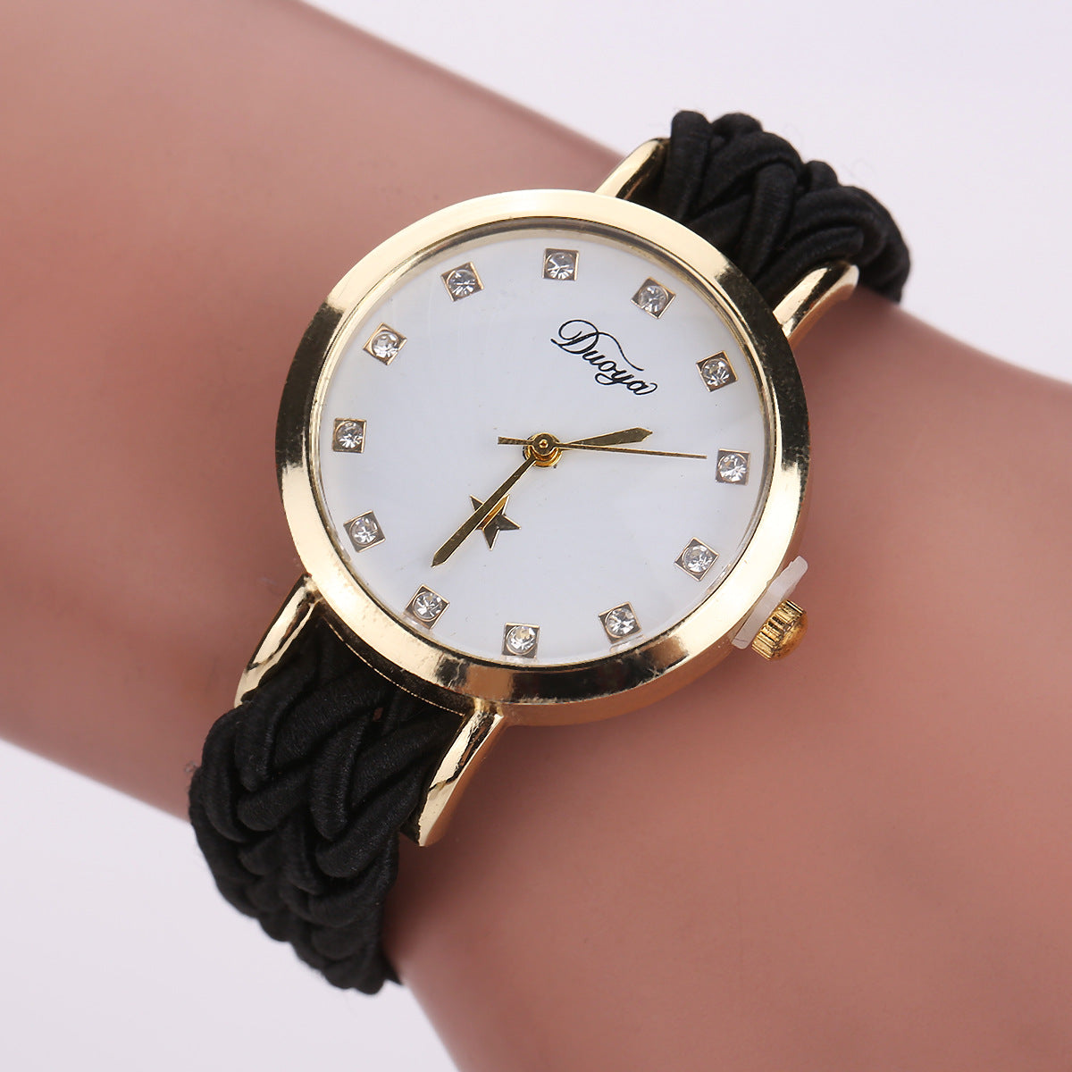 Watch Braided Rope Ladies PU Bracelet Watch Ladies Watch