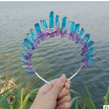 Mermaid Colorful Purple Blue Moon Accessory Crown