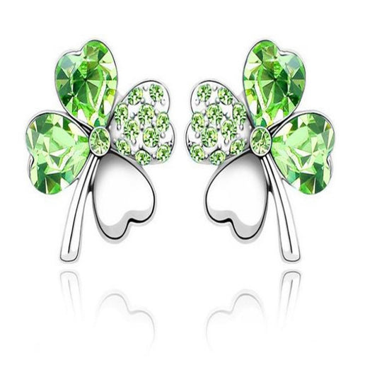 Four-leaf clover crystal full earring earrings