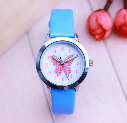 Cute Butterfly Dial Waterproof Quartz Watch for Kids