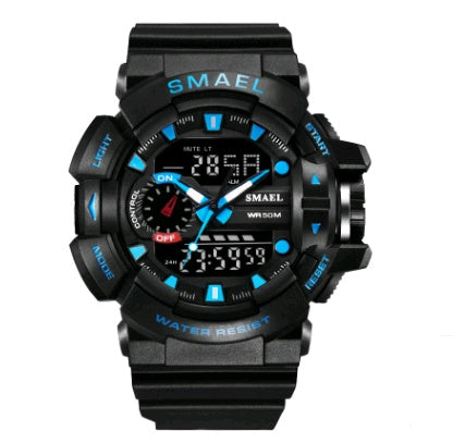 Fashion sports waterproof double display men's watch multi-function LED electronic watch