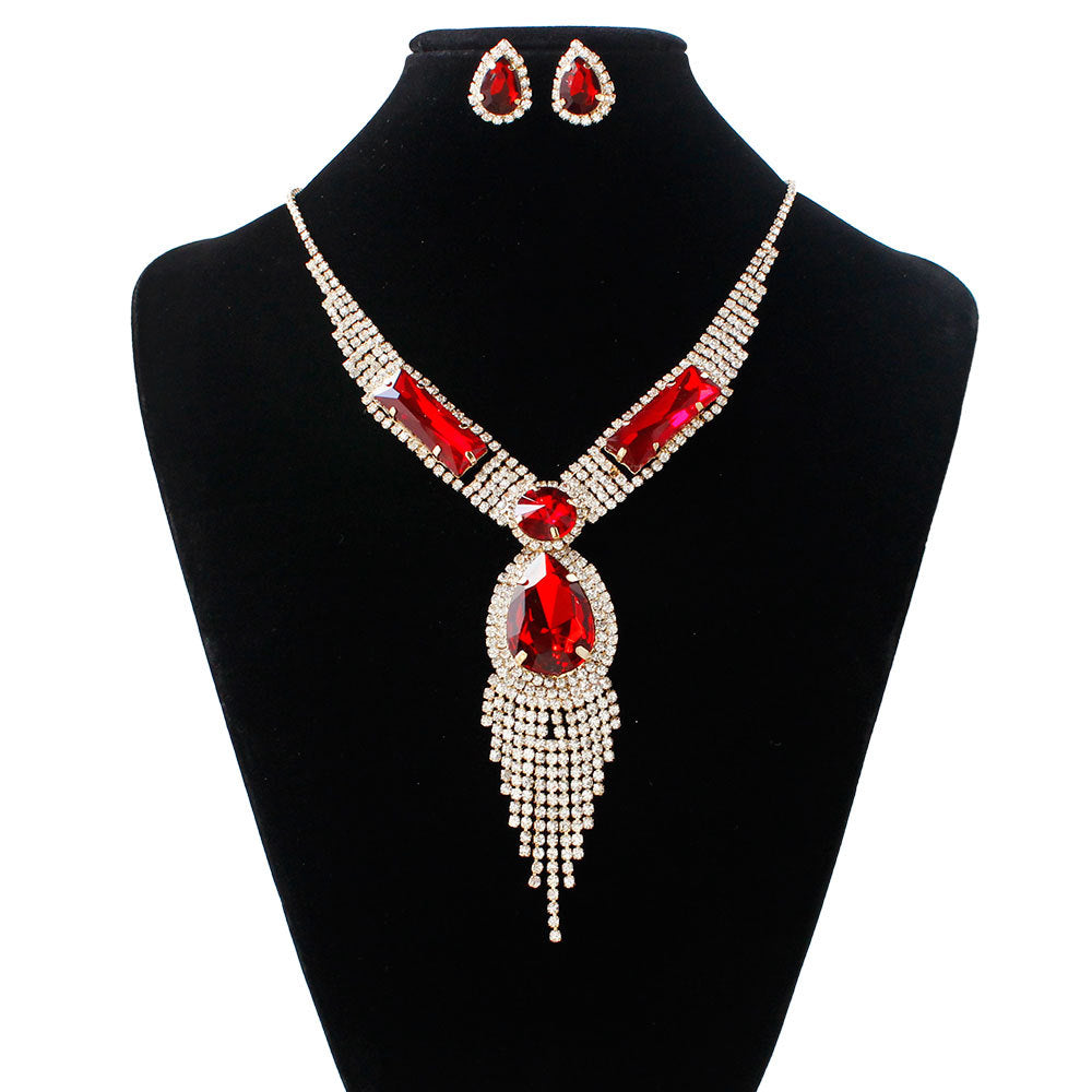 S151 fashion bridal jewelry set, tassel diamond, colorful micro wedding jewelry, necklace, earring set