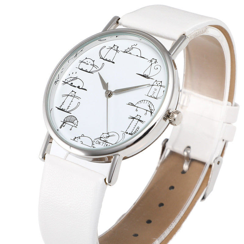 Simple belt multicolor student quartz watch