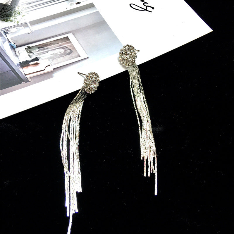 Crystal tassel earrings earrings