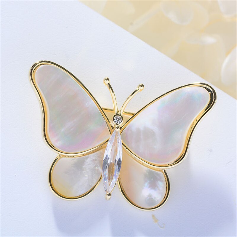 Zircon Fritillary Butterfly Brooch Temperament