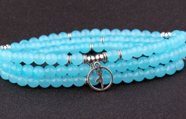 Natural Stone Bead Mala Bracelet
