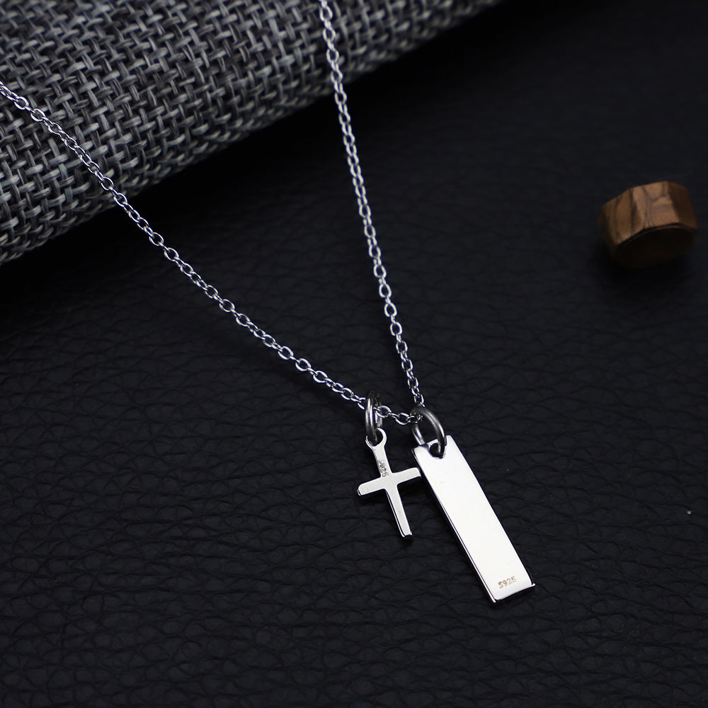 925 Silver Cross Pendant Necklace