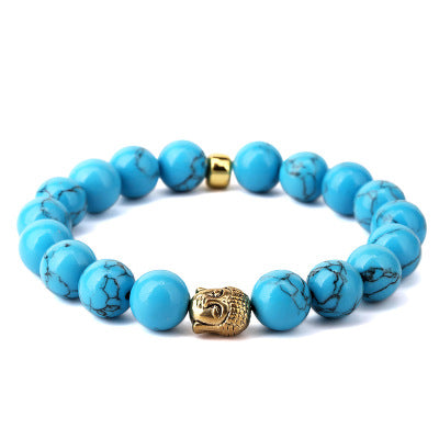 Buddha head stone hip hop bracelet