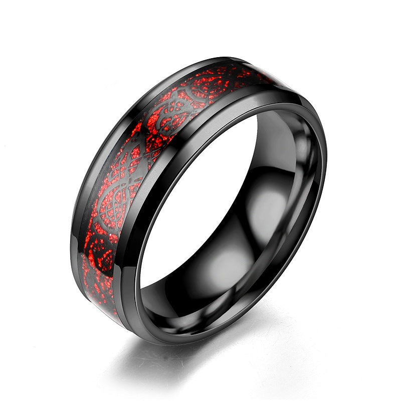 Dragon Pattern Rings Men Stainless Steel Ring Jewelry