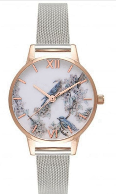 Fine strap ladies watch cuckoo fashion stainless steel with rose gold quartz watch