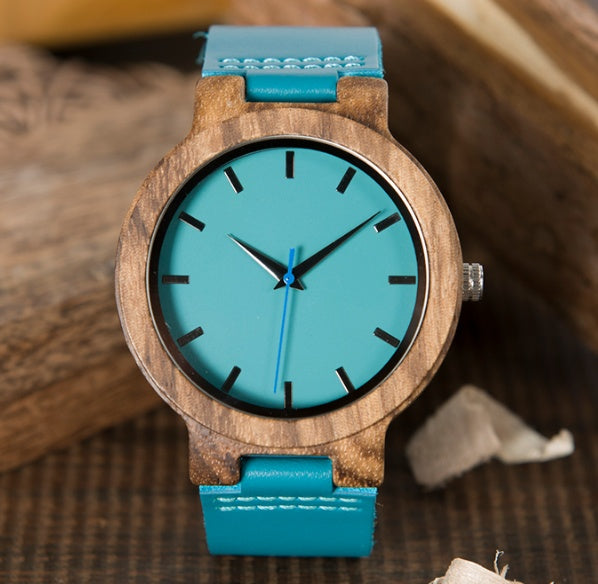 Bamboo watch silicone band green Japanese quartz movement watch female watch