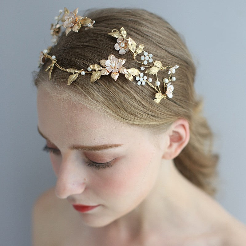 Shaped Asymmetric Handmade Bridal Head Jewelry