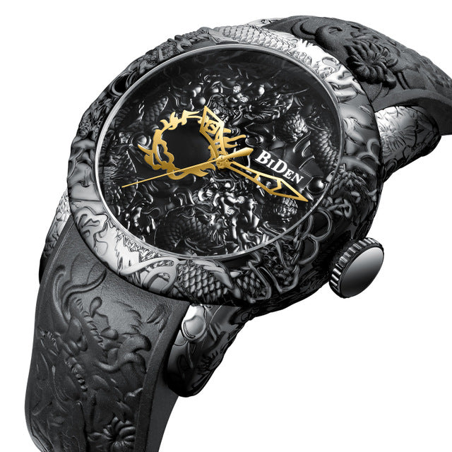 Dragon pattern mechanical watch