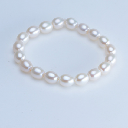 Rice-shaped pearl bracelet