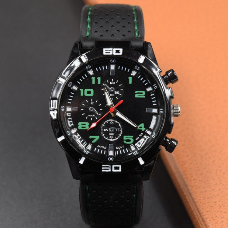 Factory sales of men's sports cars silicon rubber watches wholesale student sports quartz watch