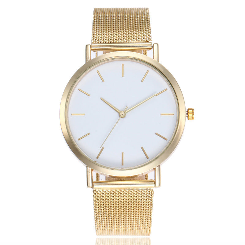 Simple alloy mesh belt watch