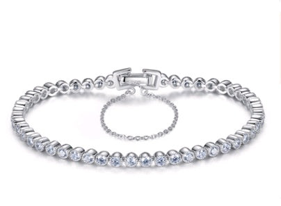 S925 Sterling Silver Bracelet with AAA Zircon Korean Exquisite Women's Silver Jewelry Bracelet