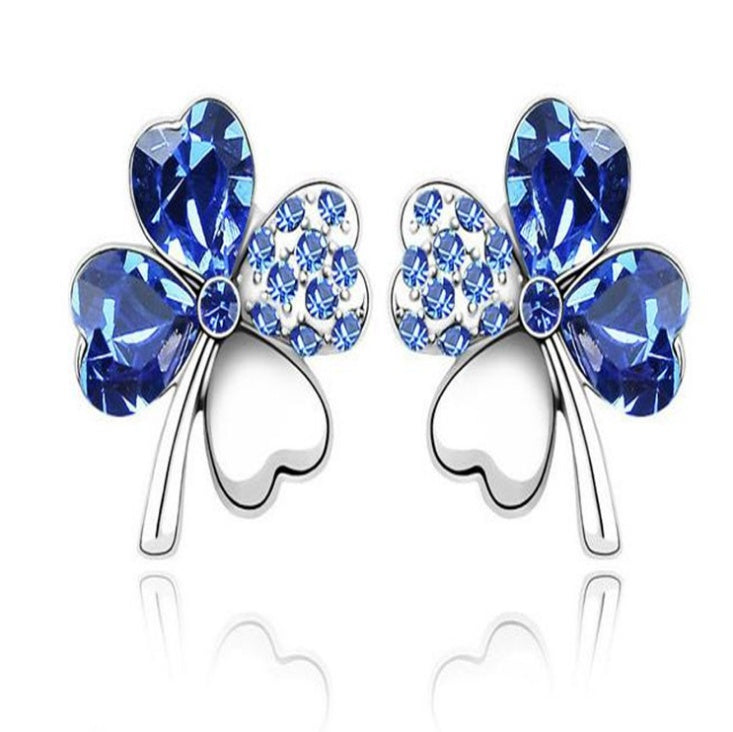 Four-leaf clover crystal full earring earrings