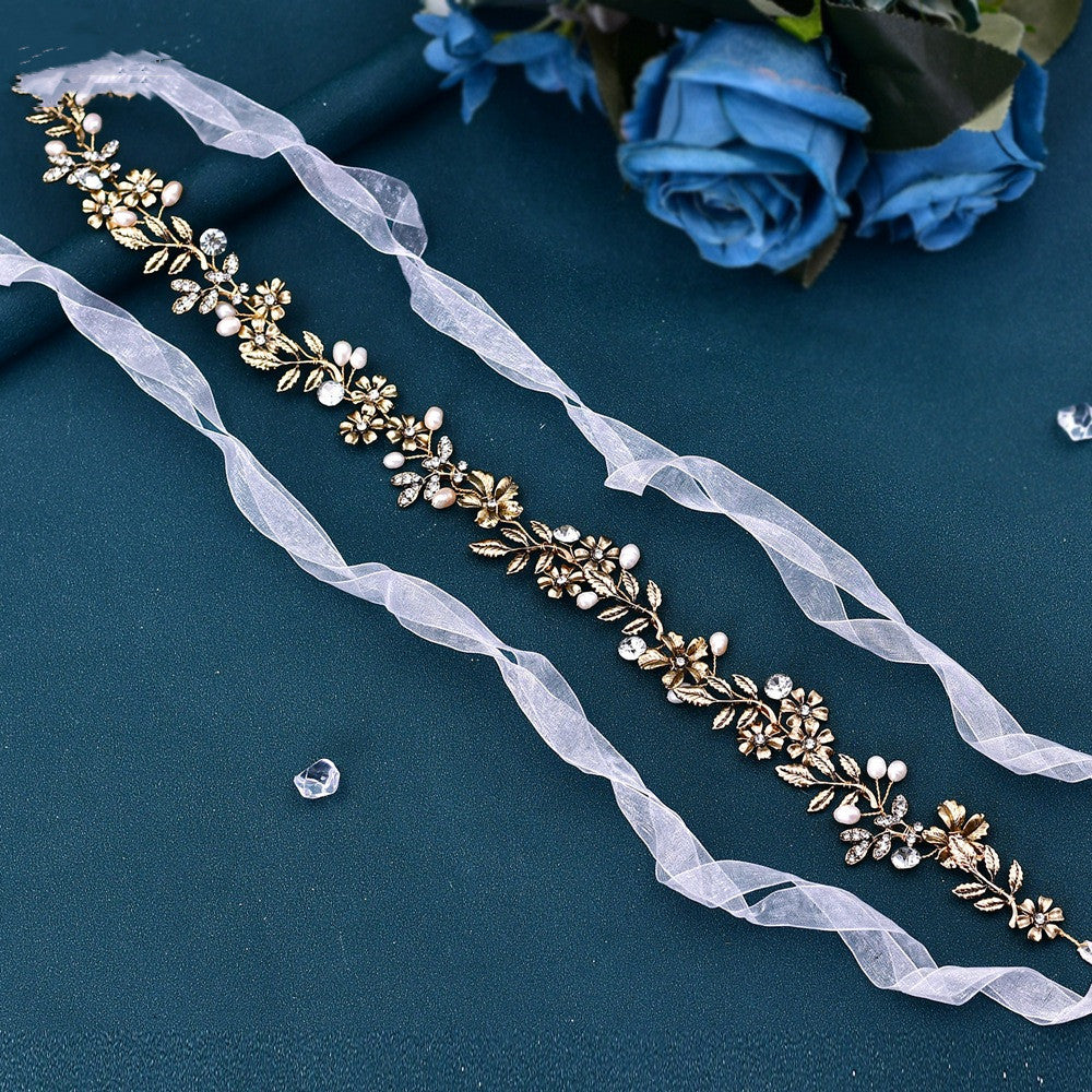 Freshwater Pearl Leaf Design Hair Band