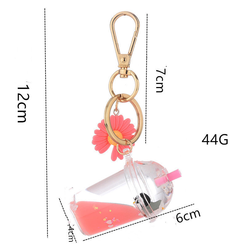 Acrylic Milk Bottle Simulation Milk Tea Cup Keychain