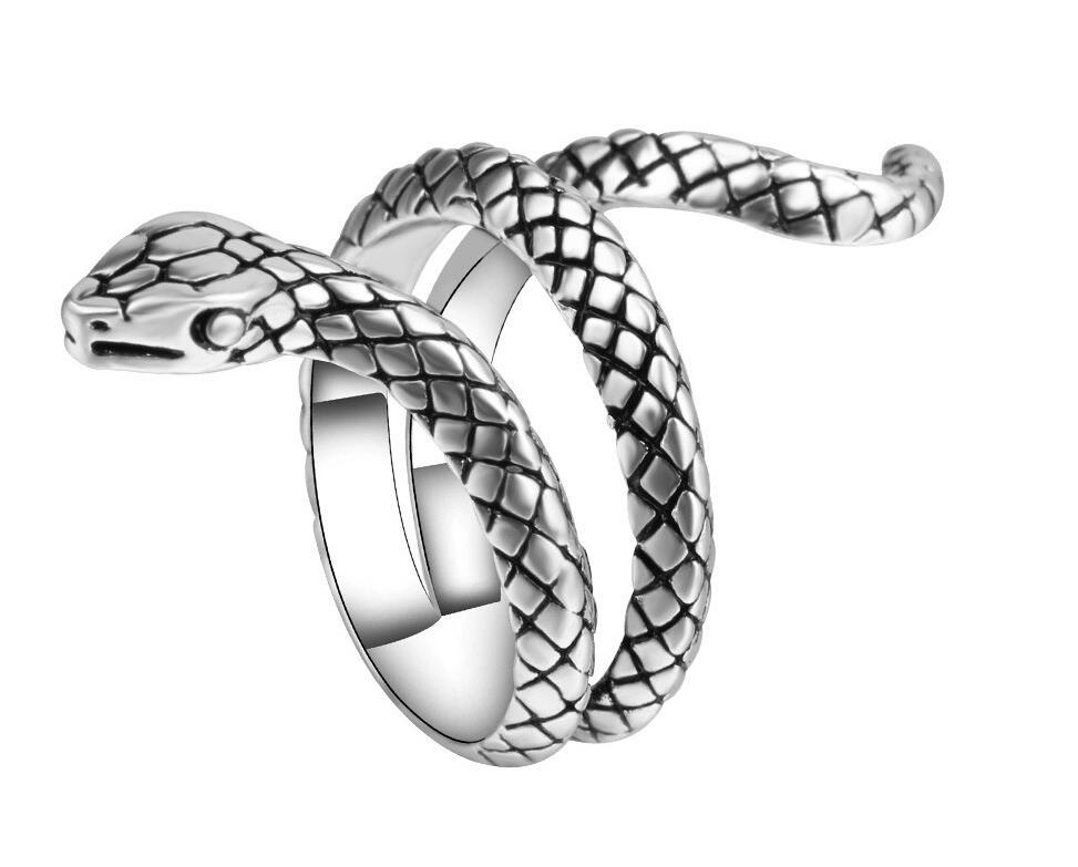 Retro Style Punk Ring Snake Spirit Stereoscopic Aperture Adjustable Jewelry