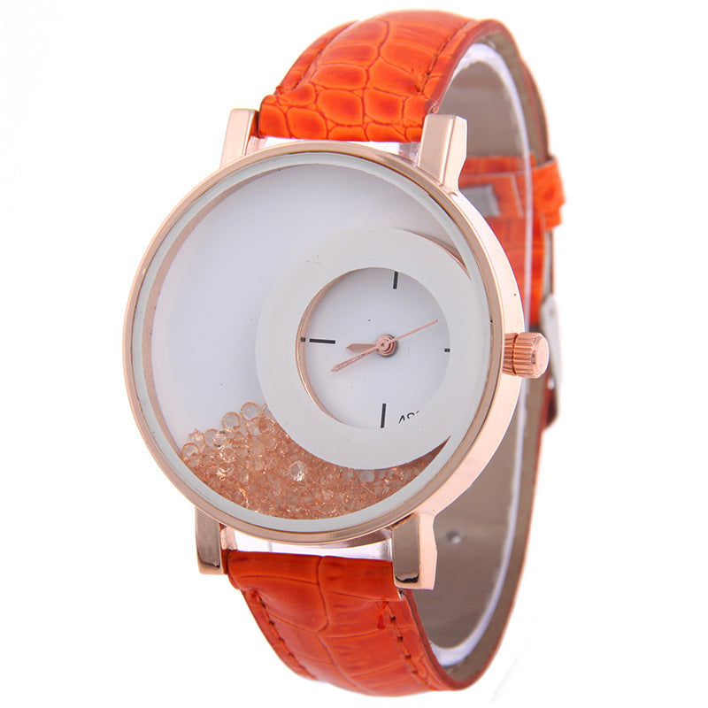 Amazon Explosion Brand, Europe And America Hot Fashion Quartz Watches 489 Full Drilling Quicksand Female Watches Female