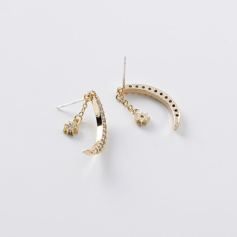 Zircon Moon Earrings Xingyue Earrings Earrings