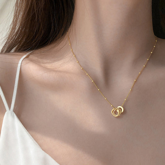 Gold Three-ring Necklace For Your Girlfriend's Birthday