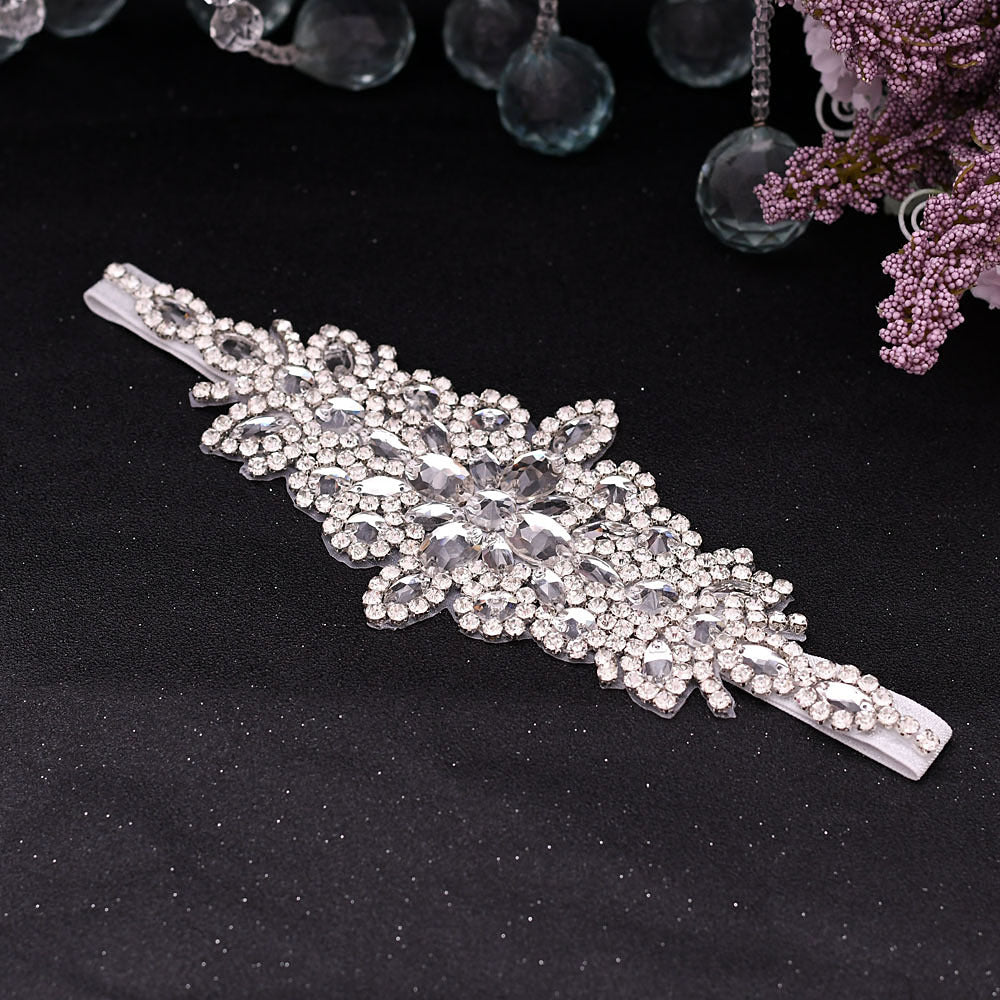 Glass water diamond elastic band headdress