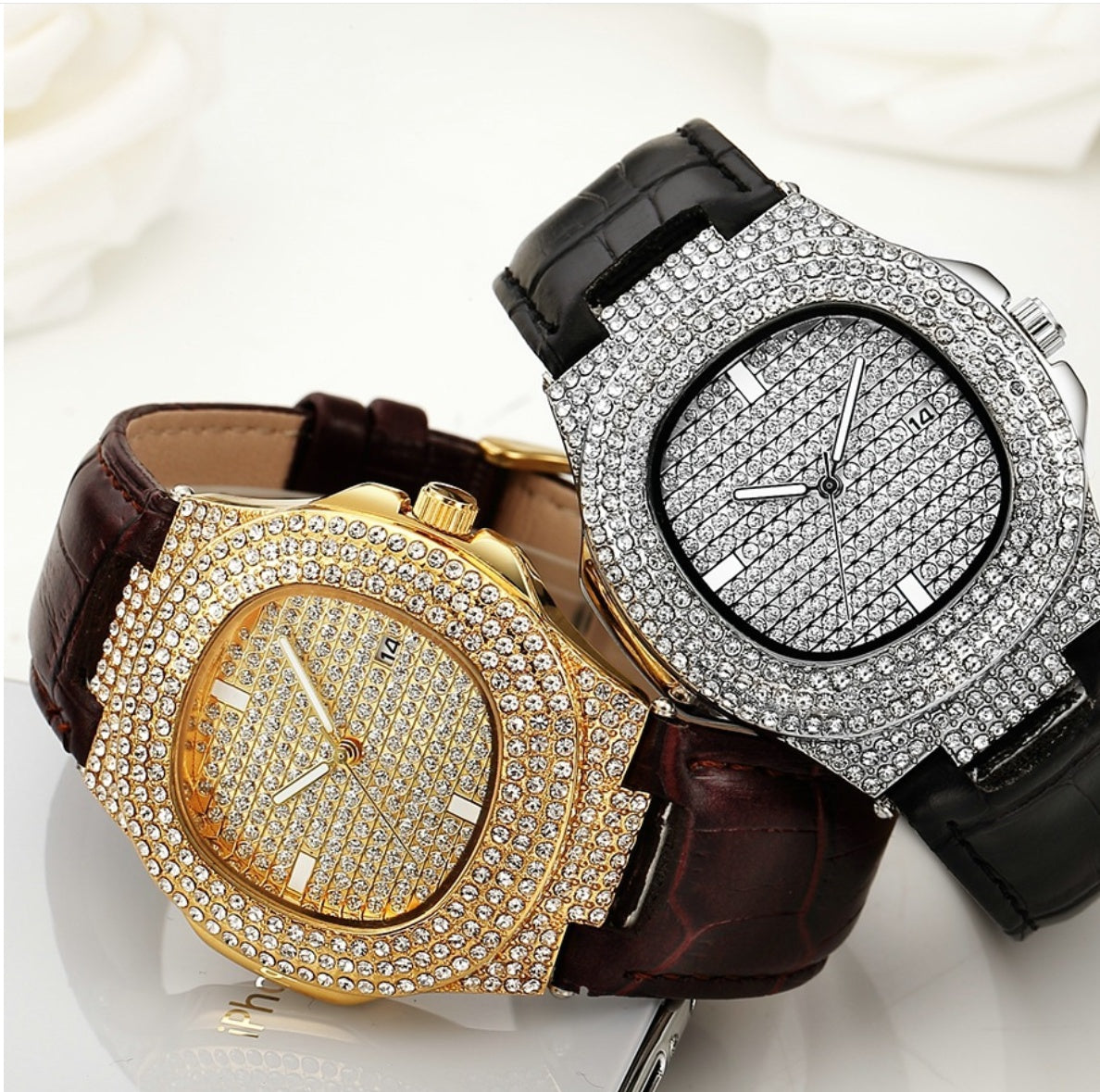 Quartz Diamond Watch Belt watch