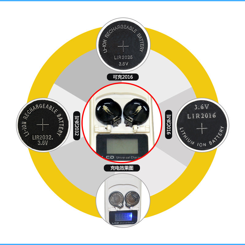 Button Battery Smart LCD Charger 3.6V Rechargeable