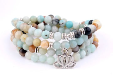 Natural Stone Bead Mala Bracelet