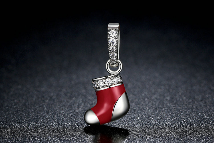 DIY beaded Christmas sock charm