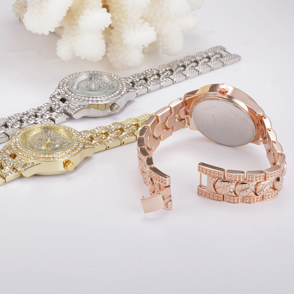 Fashion Trend Full Diamond Alloy Geneva Diamond Watch