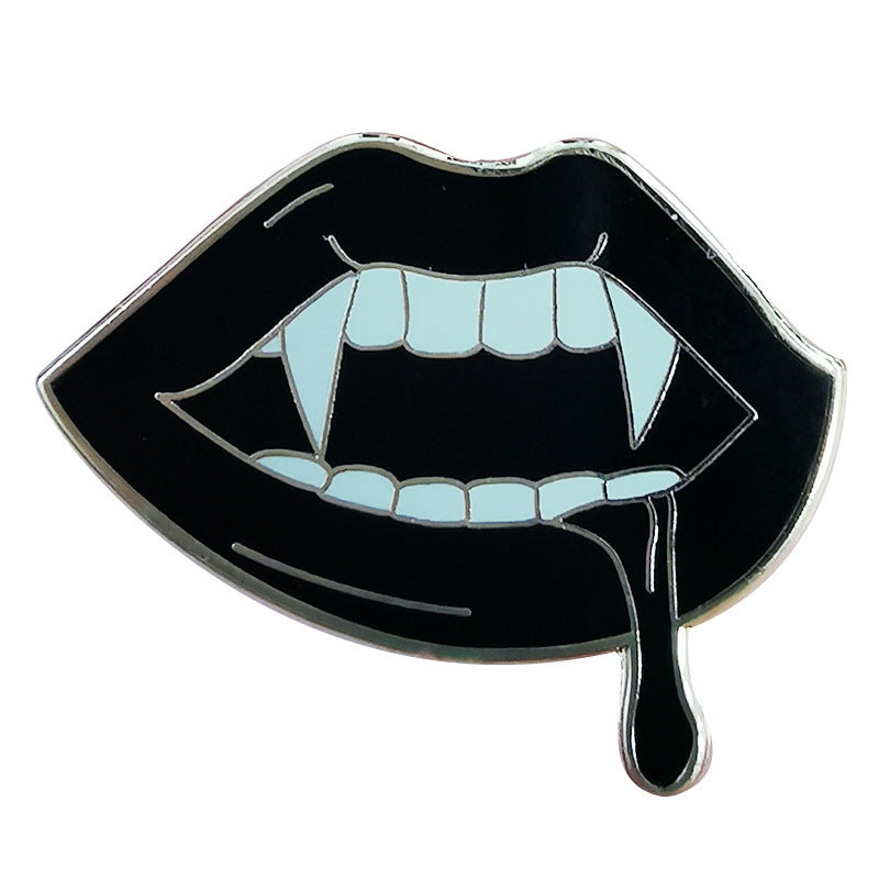 Black Fashion Creative Horror Lips Brooch