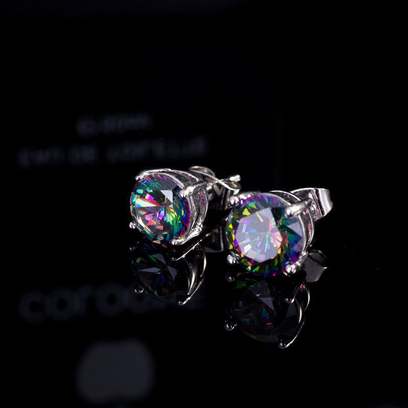 Colorful zircon earrings