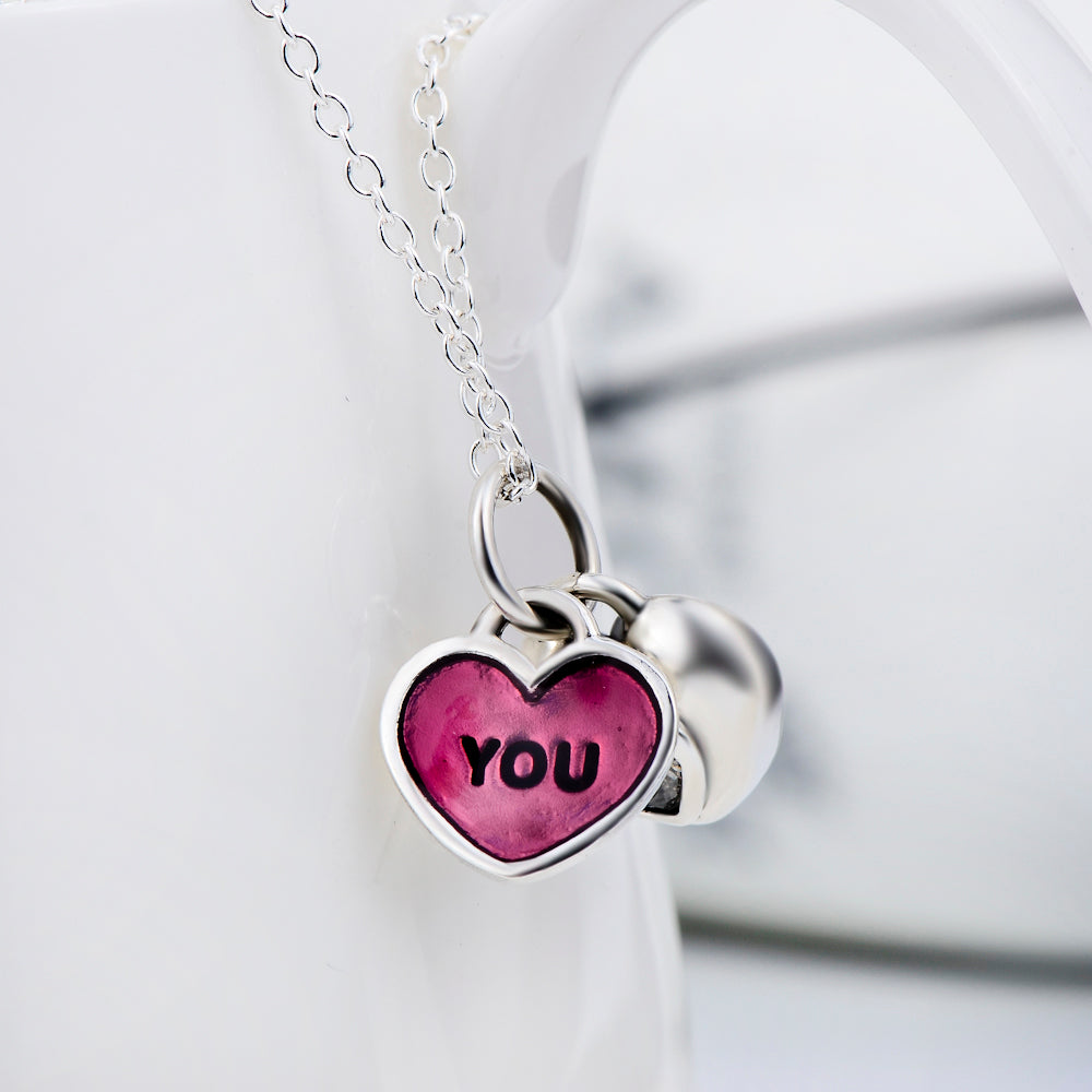 Ladies Simple Fashion 925 Heart Pendant Necklace