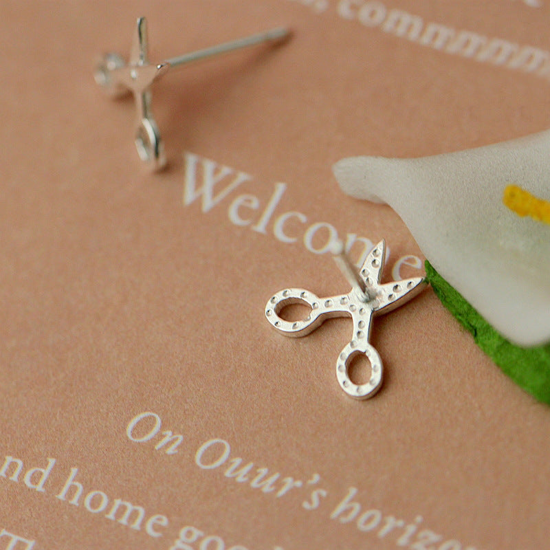 925 STERLING CUTE Small Scissors SILVER EARRINGS