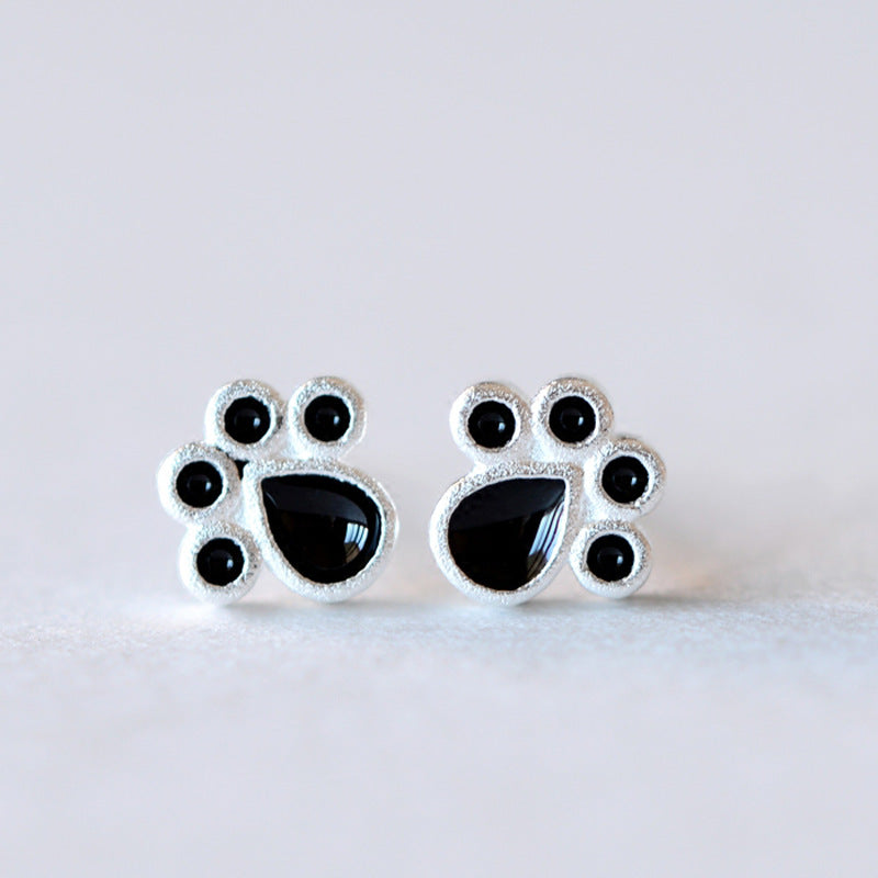 Silver Plating LittleFootprintClaw Stud Earrings