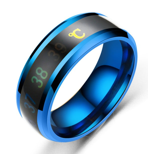 Fashion new smart temperature couple ring mood temperature display ring