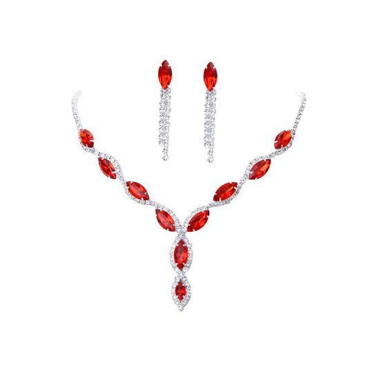 Amazon Burst Red Suit, Bridal Necklace, Wedding Jewelry, Big Diamond Jewelry Factory Direct Sales