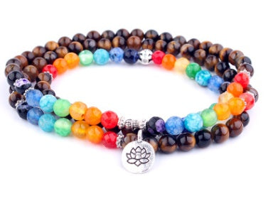 Natural Stone Bead Mala Bracelet