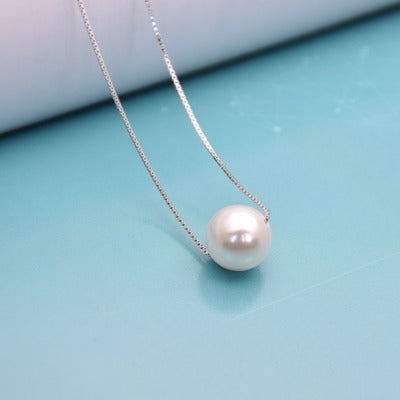S925 Sterling Silver Fashion Pearl Short Clavicle Chain